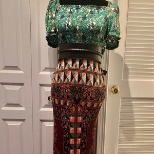Farm Rio for Anthropologie maxi print skirt. Size Small